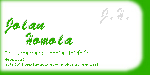 jolan homola business card